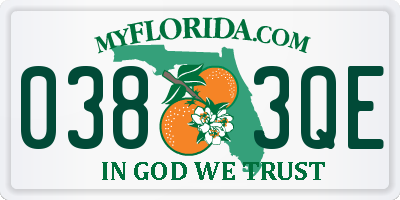 FL license plate 0383QE