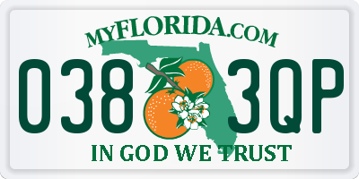 FL license plate 0383QP