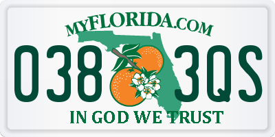 FL license plate 0383QS