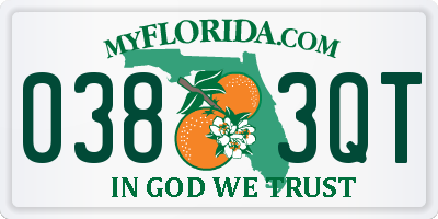 FL license plate 0383QT