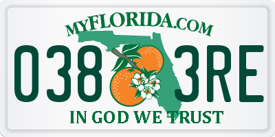 FL license plate 0383RE