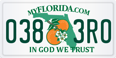 FL license plate 0383RO