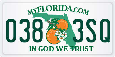 FL license plate 0383SQ