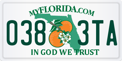 FL license plate 0383TA