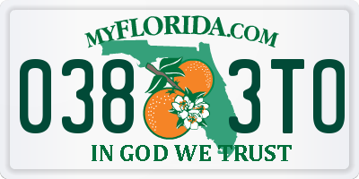 FL license plate 0383TO