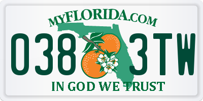 FL license plate 0383TW