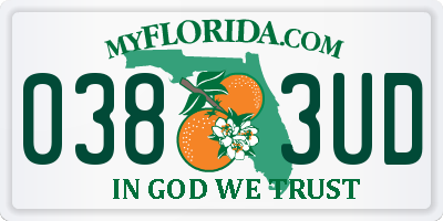 FL license plate 0383UD