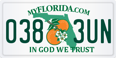 FL license plate 0383UN