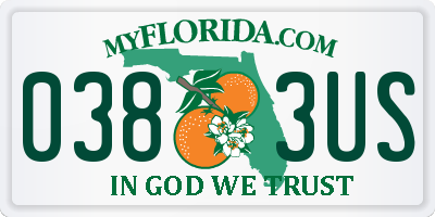 FL license plate 0383US