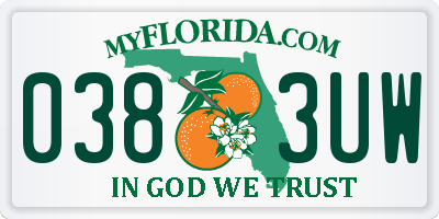 FL license plate 0383UW