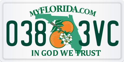 FL license plate 0383VC