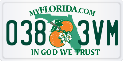 FL license plate 0383VM