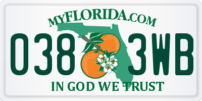 FL license plate 0383WB