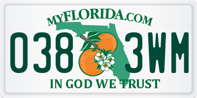 FL license plate 0383WM