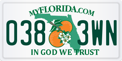 FL license plate 0383WN