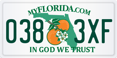 FL license plate 0383XF