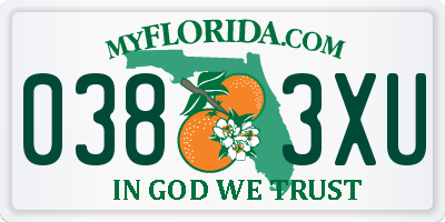 FL license plate 0383XU