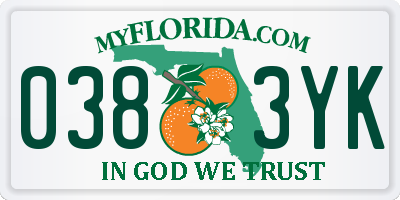 FL license plate 0383YK