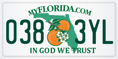 FL license plate 0383YL