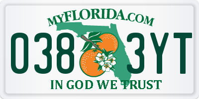 FL license plate 0383YT