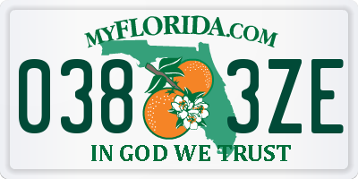 FL license plate 0383ZE