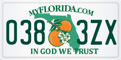 FL license plate 0383ZX