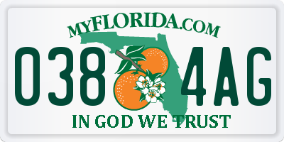 FL license plate 0384AG