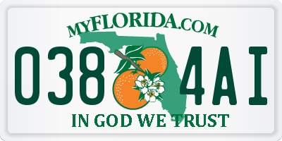 FL license plate 0384AI