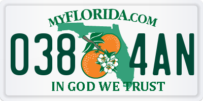 FL license plate 0384AN
