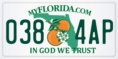 FL license plate 0384AP