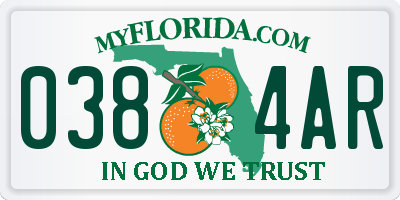 FL license plate 0384AR