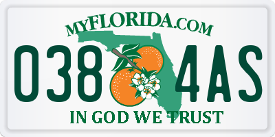 FL license plate 0384AS