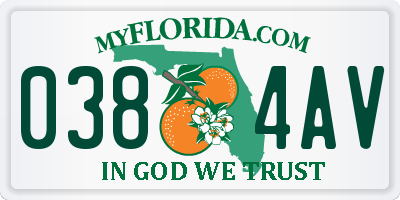 FL license plate 0384AV