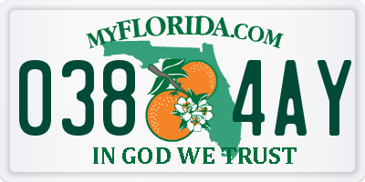 FL license plate 0384AY
