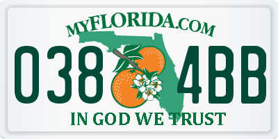 FL license plate 0384BB