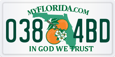 FL license plate 0384BD