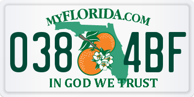 FL license plate 0384BF