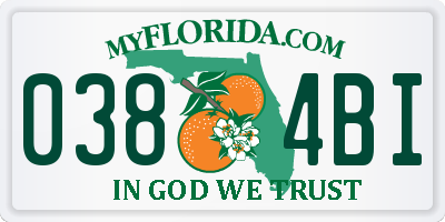 FL license plate 0384BI