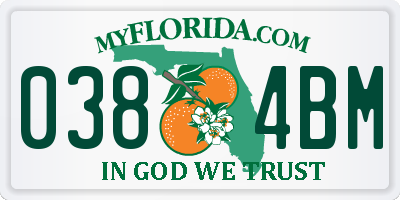 FL license plate 0384BM