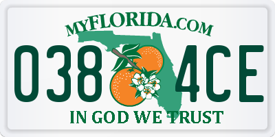 FL license plate 0384CE