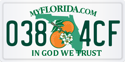 FL license plate 0384CF