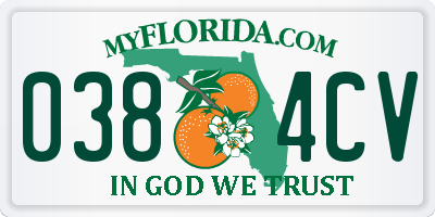 FL license plate 0384CV