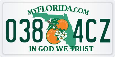 FL license plate 0384CZ