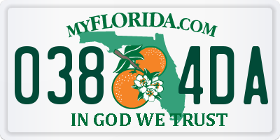 FL license plate 0384DA