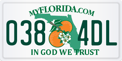 FL license plate 0384DL