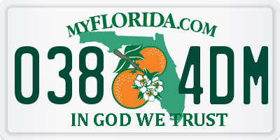 FL license plate 0384DM