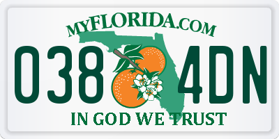 FL license plate 0384DN