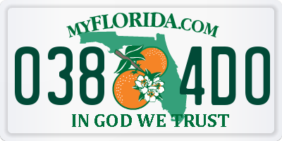 FL license plate 0384DO