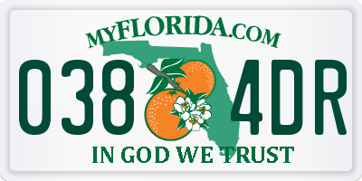 FL license plate 0384DR