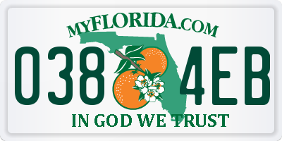 FL license plate 0384EB
